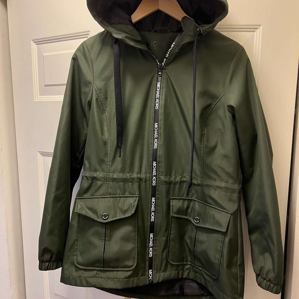Michael Kors Forest Green Utility Jacket with Hood